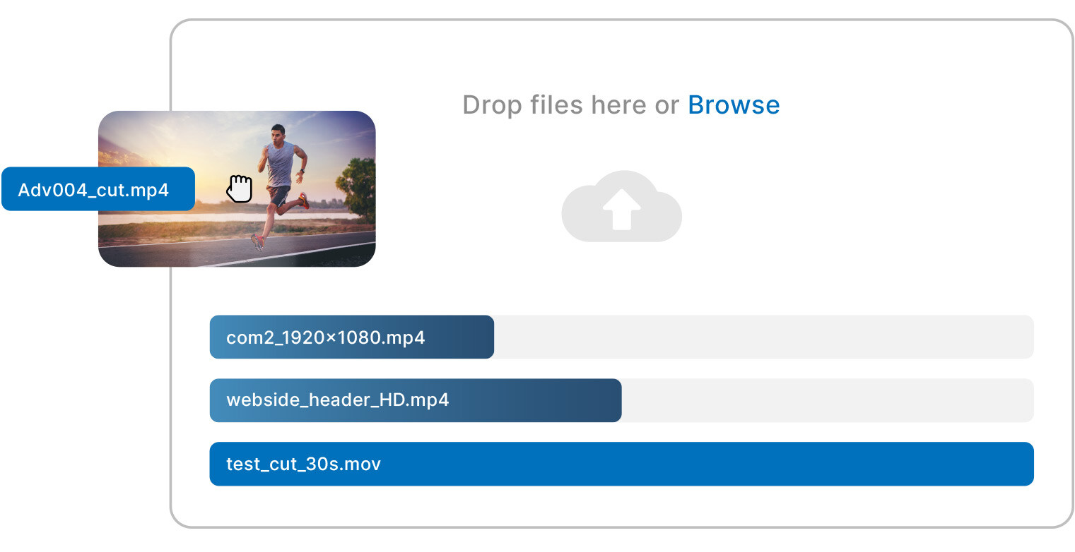 Dropping files into a droppable area of Ziflow