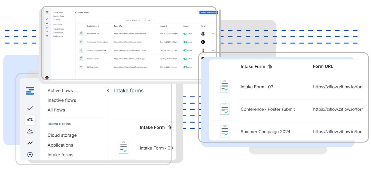 Free intake form details of Ziflow application interface-2