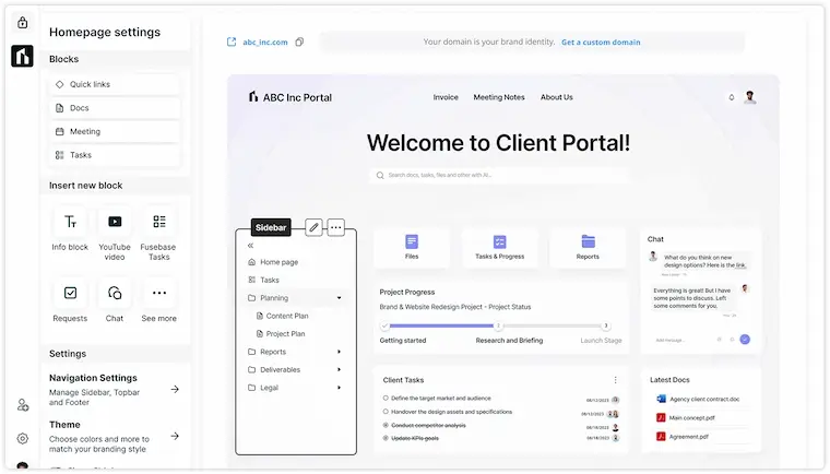 Fusebase client portal interface as app for annotating content