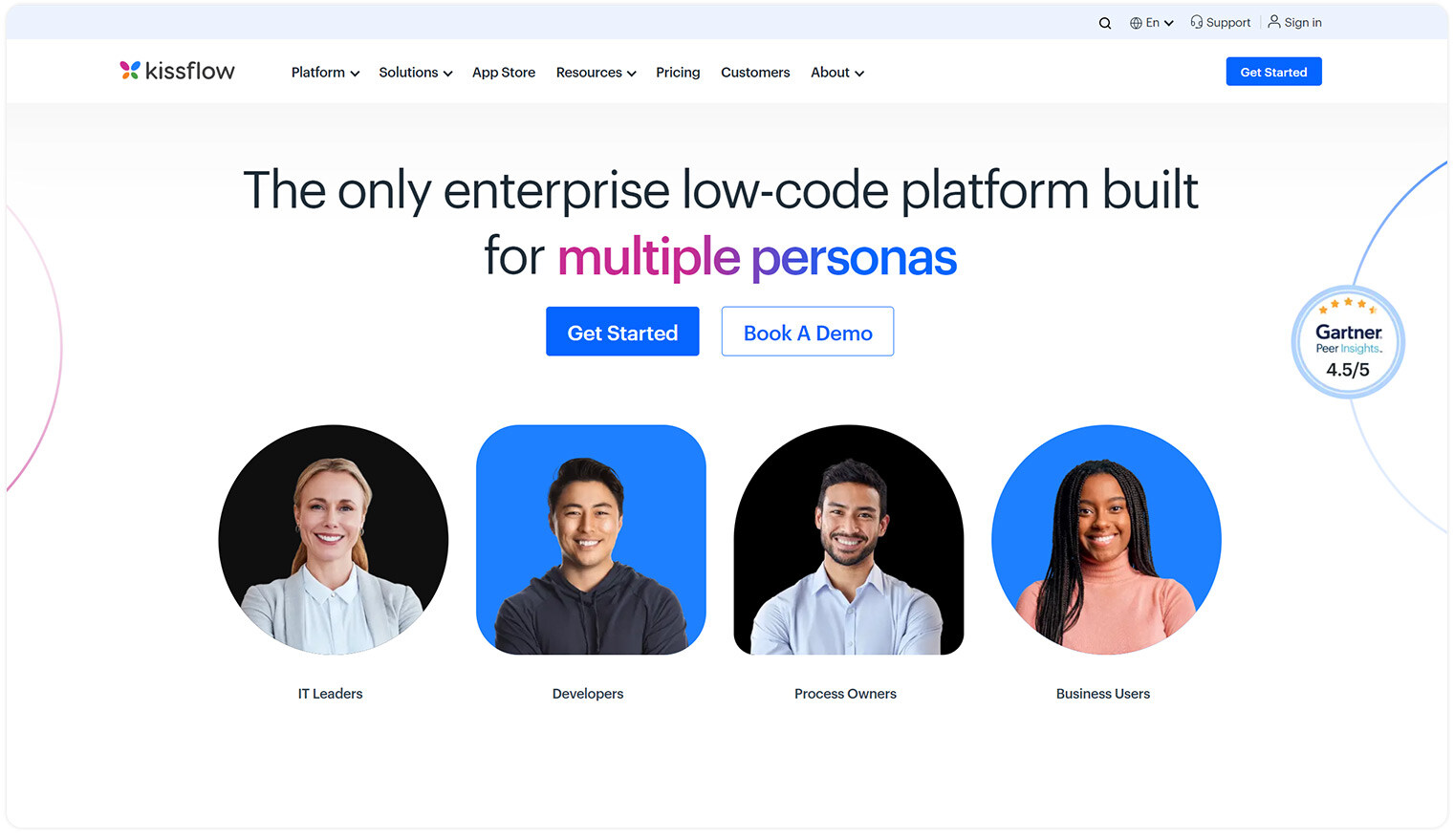 Kissflow the only enterprise low-code platform built for multiple personas homepage