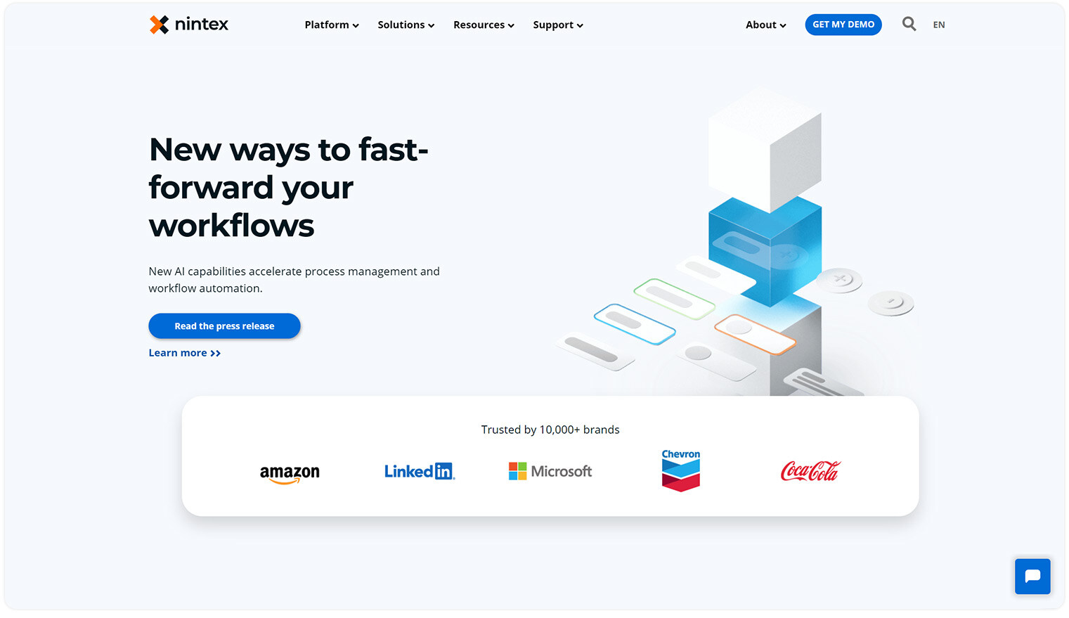 Nintex best software for advanced custom workflows landing page