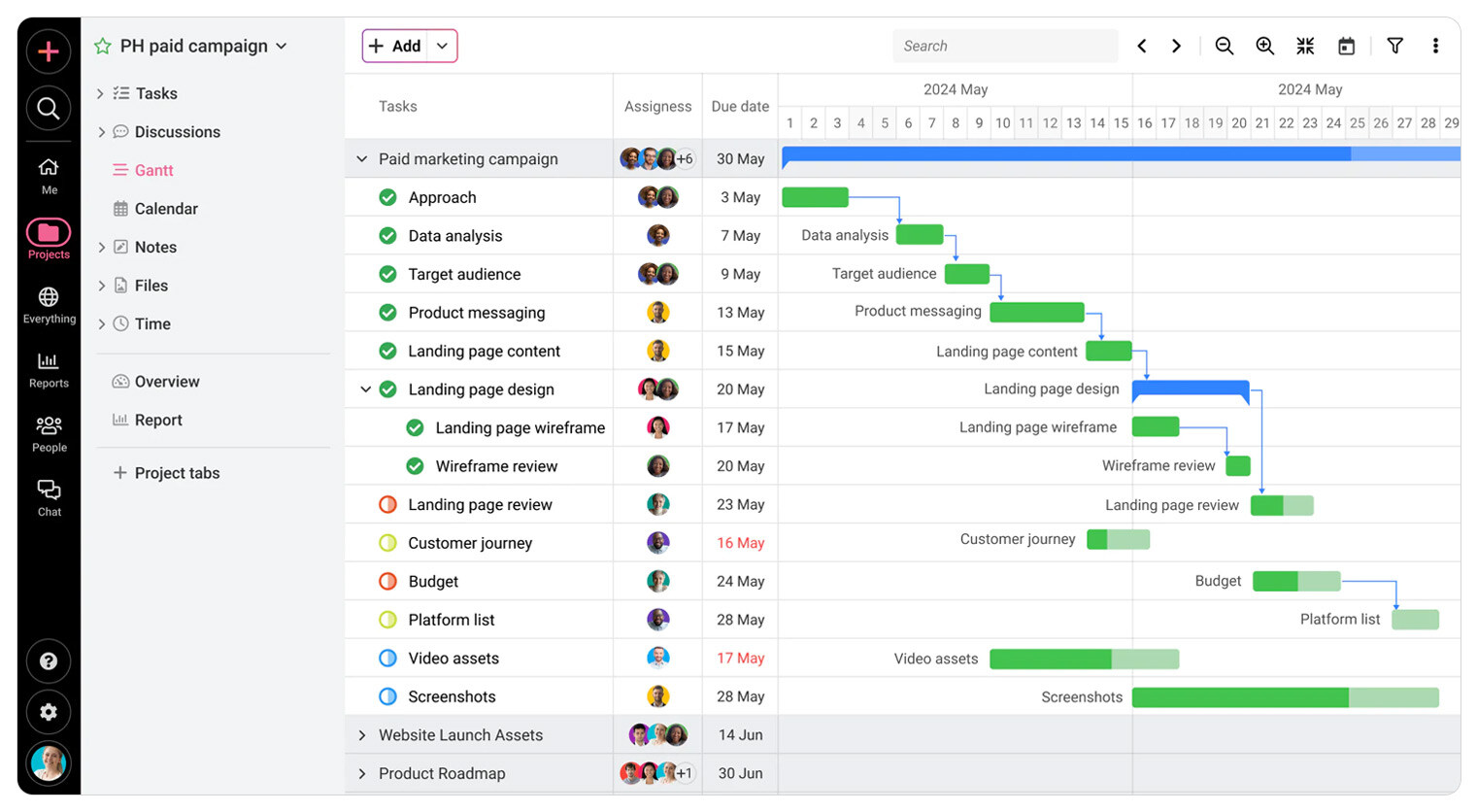 Proofhub paid ad campaign calendar deadlines