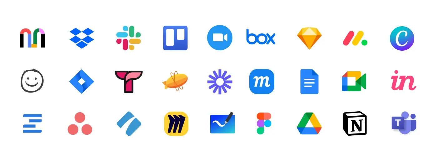 Software as a service apps icons in three rows