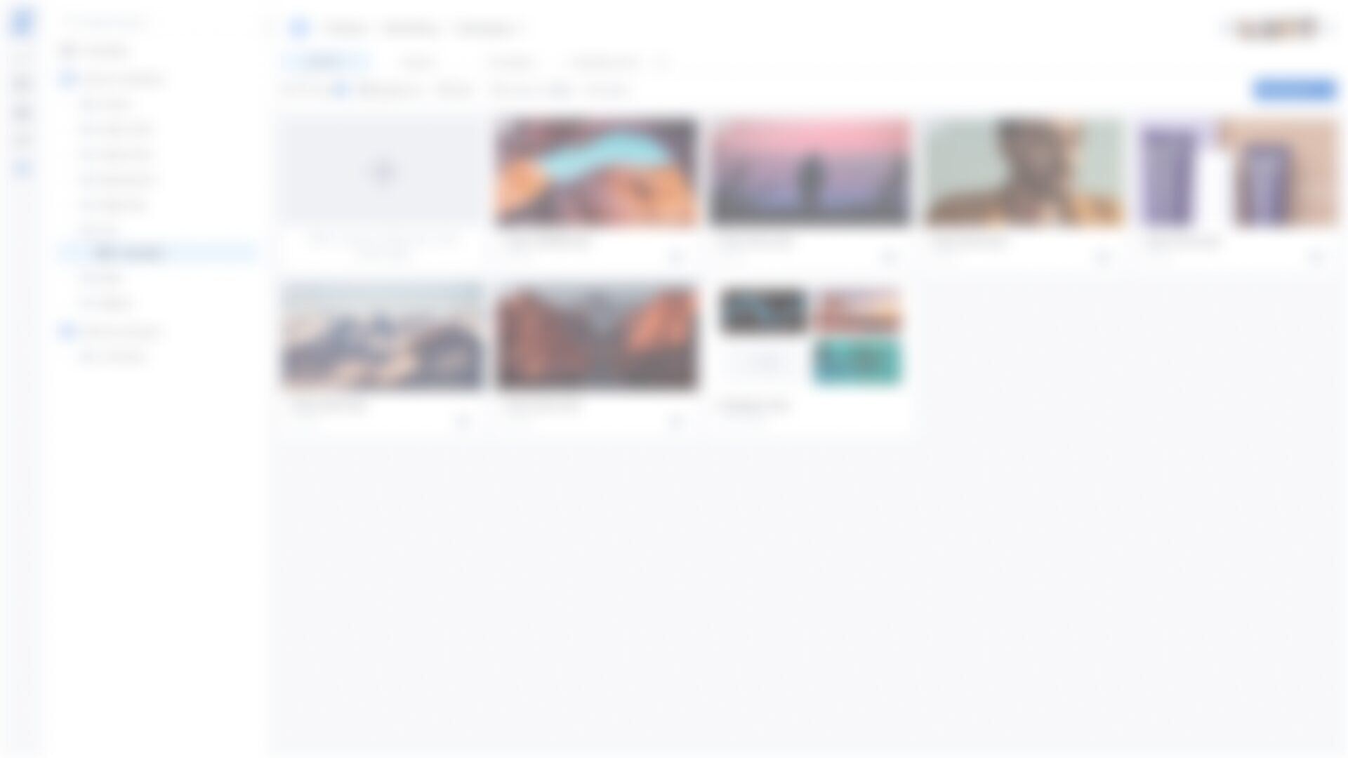 Ziflow Web App User interface dashboard blurred